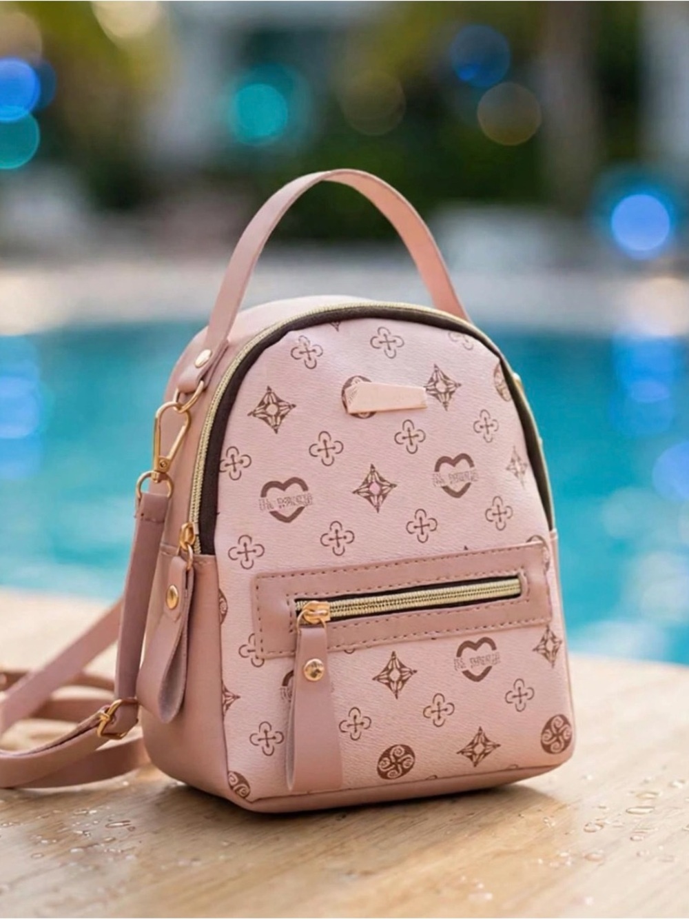 Blush Pink Mini Backpack Handbag - Women's Fashion Bag